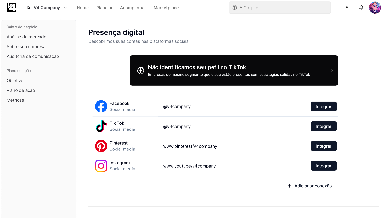 Gerenciamento de presença digital